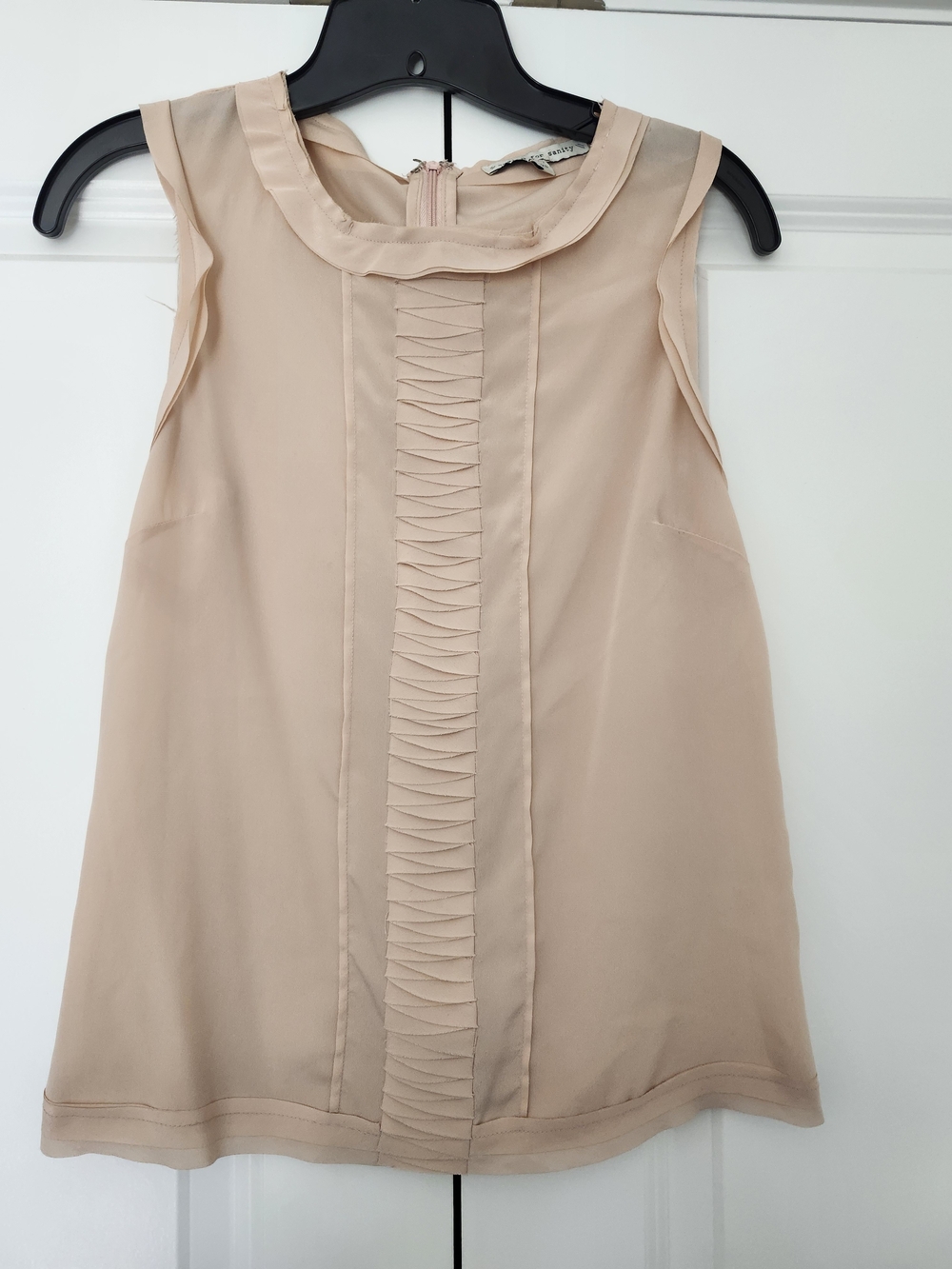Sleeveless Pleated Front Blush Women's Top